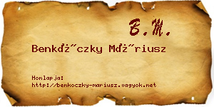 Benkóczky Máriusz névjegykártya